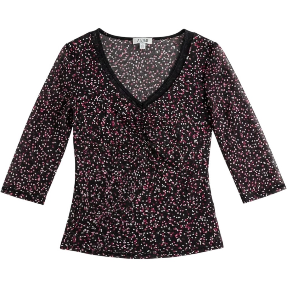 A. Byer Top Medium Polka Dot 3/4‎ Sleeve Y2K Whimsigoth Indie Vintage Grunge